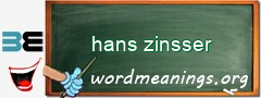 WordMeaning blackboard for hans zinsser